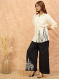 Varanga Women Black And White Co-Ord Set With Thread Work And Sequins Highlighting