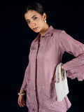 Varanga Co Ords Set With Embroidered Top Paired With Solid Ankle-Length Trousers For A Stylish And Comfortable Look.