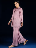 Varanga Co Ords Set With Embroidered Top Paired With Solid Ankle-Length Trousers For A Stylish And Comfortable Look.