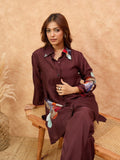 Varanga Women Co-Ord Set With Floral  Patch Work With Embellishment