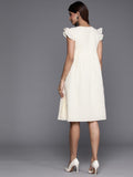 Varanga Women Off White Schiffli Dress