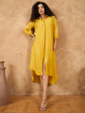 Shirt Collar A Line Dress