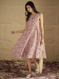 A Floral-Printed Knee-Length Dress With V Neckline Perfect For Turning Heads From Brunch To Evening Outings.