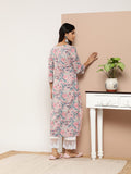 Varanga women Pink Three Quarter Sleeve Straight Kurta.