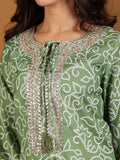 Varanga Bandhani Printed Sequinned Tie-Up Neck Kurta