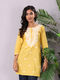 Varanga Women Chikankari Thread Embroidered Kurti With Three Quarter Sleeve.