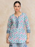 Varanga Women Floral Printed Curved Hem Tunic