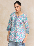 Varanga Women Floral Printed Curved Hem Tunic