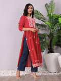 Varanga Women Thread Embroidered High Slit Kurta