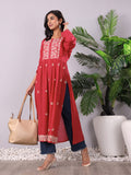 Varanga Women Thread Embroidered High Slit Kurta