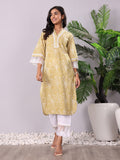 Varanga Women Paisely Printed Lace Detailed Flared Sleeve Kurta