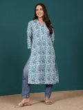 Varanga Women Paisely Printed V Neck Straight Kurta