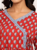 Varanga Women Jaipuri Printed Angrakha Style Tunic