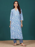 Varanga Women Floral Printed V Neck Kurta