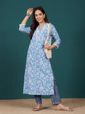 Varanga Women Floral Printed V Neck Kurta