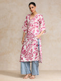 Abstract Printed V Neck Flared Sleeve Kurta