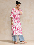 Abstract Printed V Neck Flared Sleeve Kurta