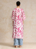 Abstract Printed V Neck Flared Sleeve Kurta