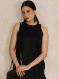 Black Halter Neck Straight Kurta