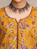 Ethnic Floral Printed With Tassel Detailing On Neck Straight Kurta