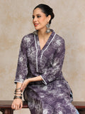 V Neck Kurta With Lace Detailing And Big Floral Print