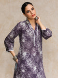 V Neck Kurta With Lace Detailing And Big Floral Print