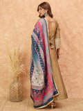Varanga Women Shimmer Anarkali Featuring Lace-Detailed Sleeves And A Tasseled Dori at The Back Neck, Paired With a Printed Dupatta Embellished With Mirror .
