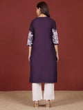 Varanga Women Floral Motif Thread Embroidered Straight Fit Kurta