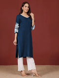 Varanga Women Floral Motif Thread Embroidered Straight Fit Kurta