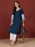 Varanga Women Floral Motif Thread Embroidered Straight Fit Kurta