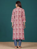 Varanga Women Paisely Printed V Neck Lace Detailed Kurta