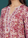 Varanga Women Paisely Printed V Neck Lace Detailed Kurta