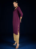 Varanga Purple Straight-Fit Kurta With Sequence Detailing