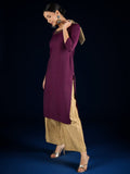 Varanga Purple Straight-Fit Kurta With Sequence Detailing
