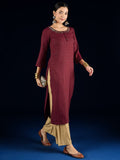 Varanga Maroon  Straight-Fit Kurta With Sequence Detailing