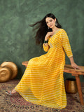 Varanga leheriya-printed Anarkali kurta with subtle zari detailing