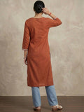 Varanga Elegant & Descriptive Lucknowi Chikan Straight-Fit Kurta