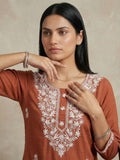 Varanga Elegant & Descriptive Lucknowi Chikan Straight-Fit Kurta