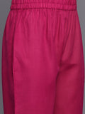 Varanga Women Magenta Solid A-Line Kurta Paired With Tonal Bottom