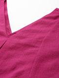 Varanga Women Magenta Solid A-Line Kurta Paired With Tonal Bottom