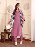 Varanga Women Purple Fringed V Neck Kurta Set