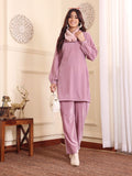 Varanga Women Long Puff Sleeve Velvet Kurta With Trouser .