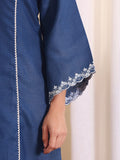 Varanga Women Navy Blue Floral Thread And Zari Embroidered Panelled Kurta With Trousers