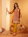 Varanga Women Mustard Ethnic Printed Straight Kurta With Trousers