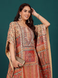 Varanga Women Ethnic Printed Mirror & Gota Embelished Kaftan With Dhoti Pants