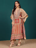 Varanga Women Ethnic Printed Mirror & Gota Embelished Kaftan With Dhoti Pants