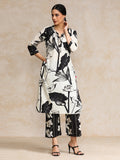 Floral Printed Apple Hem Kurta With Trouser