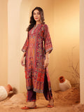 Varanga Women Pink Floral Printed Gota Embellished Flared Sleeve Kurta With Solid Trouser. And Dupatta