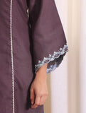 Zari Embroidered Violet Flared Sleeve Kurta With Trouser