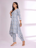 Varanga Women Ethnic Floral Printed V Neck A Line Kurta With Trouser